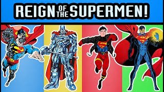 DC Comics DCUC Reign of Supermen Eradicator, Steel, Superboy, and Cyborg Superman Action Figures