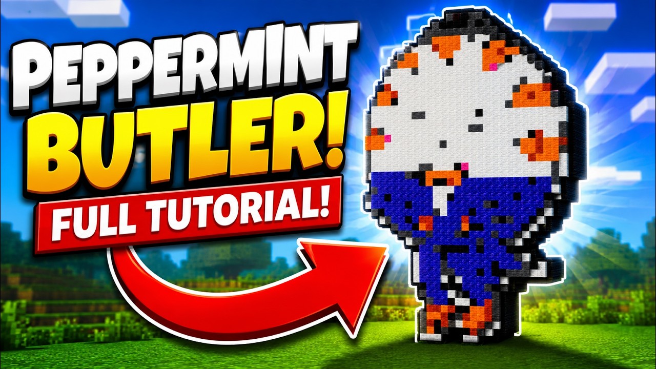 Minecraft Pixel Art Tutorial - How to Build Peppermint Butler - YouTube