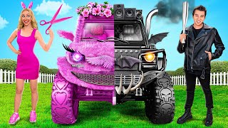 Coche Rosa vs Coche Negro Desafío | Desafío Loco por TeenDO Challenge