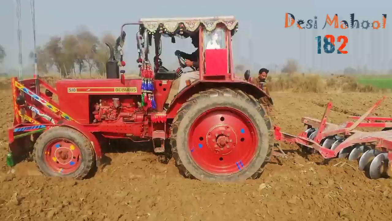 Belarus 510 full open 18 disc harrow most poweful tractor of pakistan