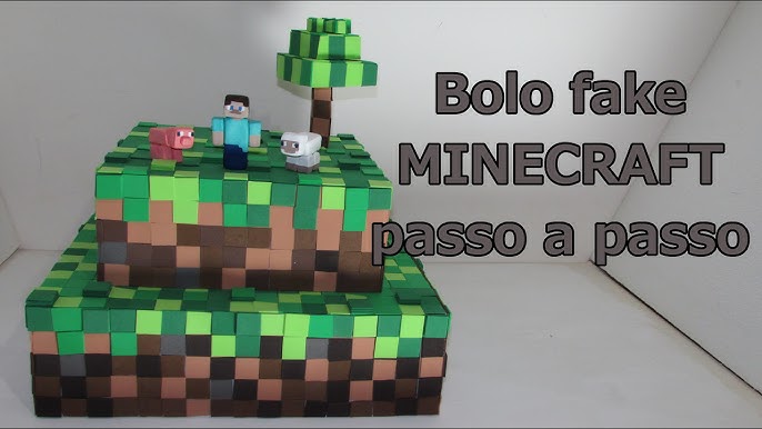 Bolo de Pasta de Chocolate: Bolo Minecraft redondo de Pasta de