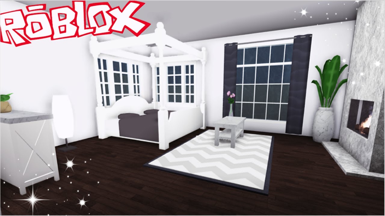 BLOXBURG| Aesthetic Black & White Bedroom - YouTube