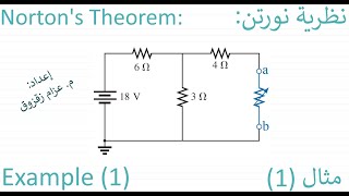 مثال (1) نظرية نورتن - Example (1) Norton's Theorem