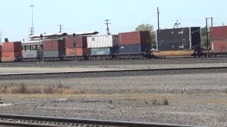 Union Pacific Railroad # 7692,4524,5258 stacktrain East @ Roseville, CA 4/12/13