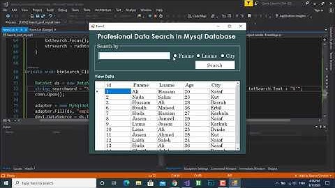 البحث الاحترافي لبيانات ماي سكول باستخدام TextBox |سي شارب مع قواعد البيانات | Mysql | C#
