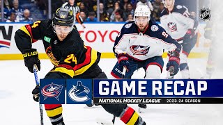 Blue Jackets @ Canucks 1\/27 | NHL Highlights 2024