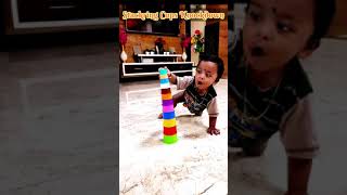 #stacking cup knockdown with  hand✋ #fun #forkids #shorts #viralbaby