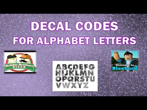 Decal Codes Create Your Name Using These Letter Decals Code In Roblox Games Youtube - can roblox codes be letters