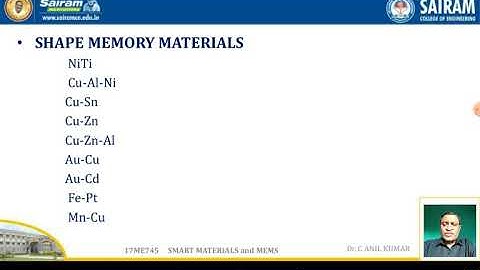 Lecture video6_17ME745_Module1_Introduction to Smart Materials_Dr C Anil Kumar