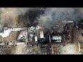 Aerial footage of main gas plant destroyed by Turkish strike