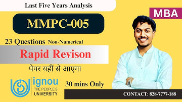 MMPC 005 | Rapid Revision | Shorts | IGNOU MBA 2024-25 | (Non-Numerical)