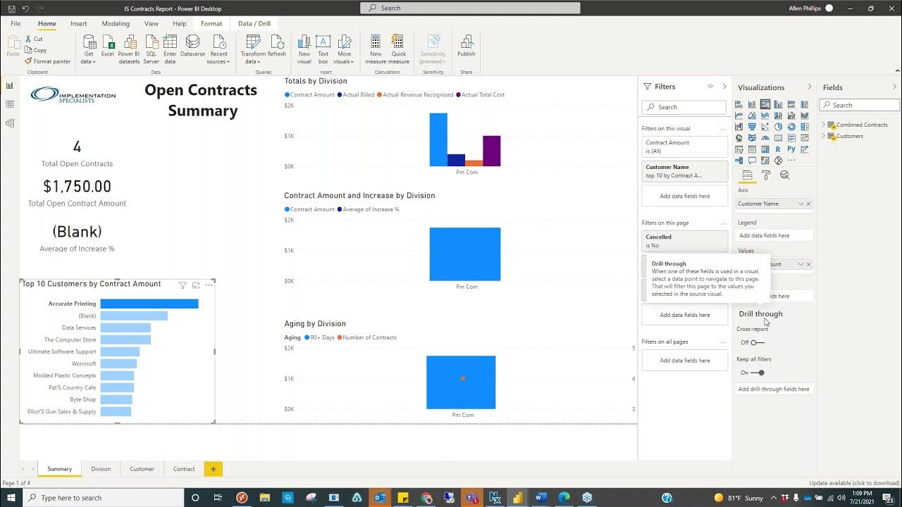 Power BI Drill Through I Implementation Specialists YouTube