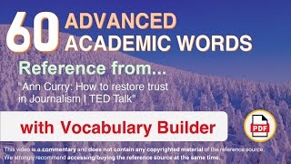60 Advanced Academic Words Ref from "Ann Curry: How to restore trust in Journalism | TED Talk"