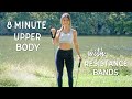 8 minute upper body resistance bands workout with ashley gaita  home arm exercise fitness routine