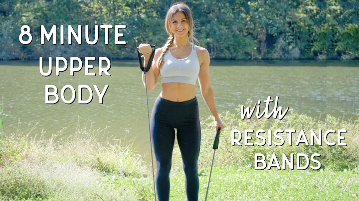 8 Minute Upper Body Resistance Bands Workout with Ashley Gaita - Home Arm Exercise Fitness Routine