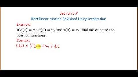 Rectilinear Motion from an Integral Perspective: Constant Acceleration