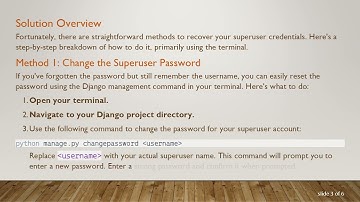 Recovering Forgotten Superuser Credentials in Your Django Project