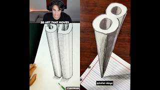 How to draw 3D Art that MOVES! #shorts