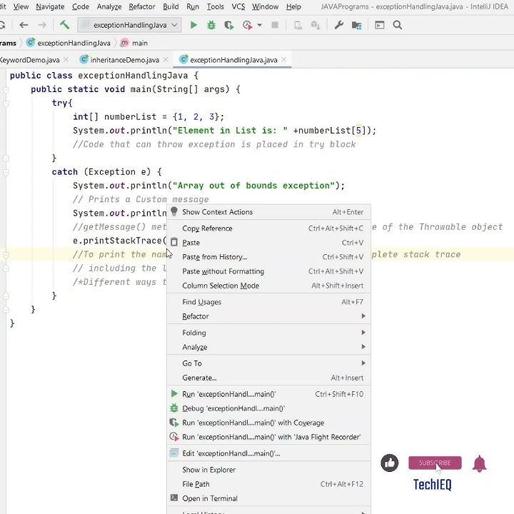 Java Exception Handling - Part 1- Try catch block in Java | try catch ...