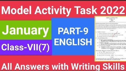 Class VII(7) English January 2022 Part-9 Model Activity Task  All Answer With Writing Skills.2022