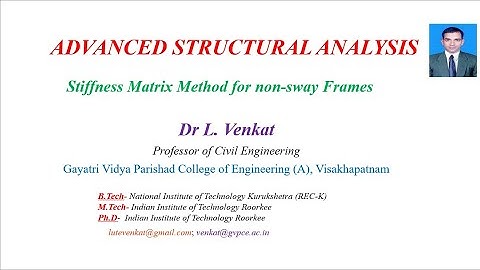 Stiffness matrix method for non sway frames