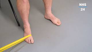 Tibialis posterior strengthening with band