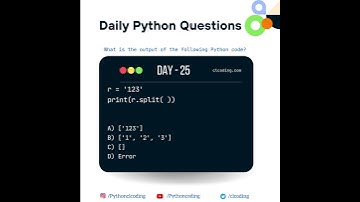 Python Coding challenge - Day 25 | What is the output of the following Python code?  #coding #python
