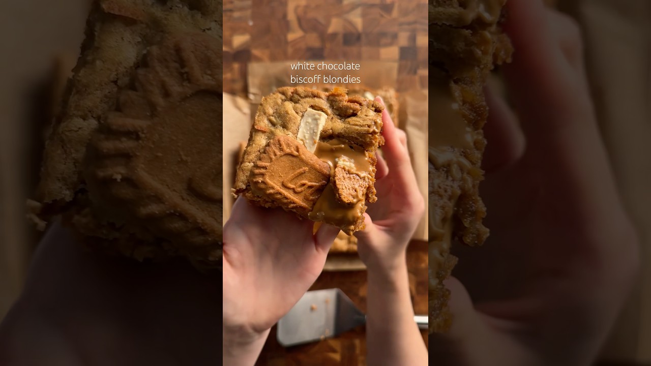 White Chocolate Biscoff Blondies