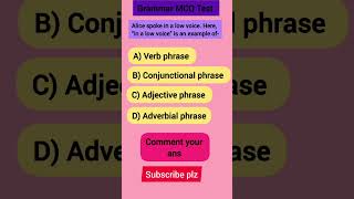 Grammar MCQ test. #spokenenglish #toefl #english #vocabulary #esl #learnenglish #ieltsguru #grammar