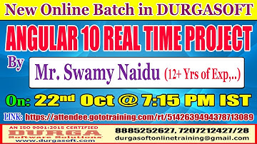 ANGULAR 10 REAL TIME PROJECT Online Training @ DURGASOFT