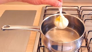 Struggle to get poached eggs right? here's a great cooking tip which
shows you how cook the perfect egg with lovely runny yolk. really
simple ki...