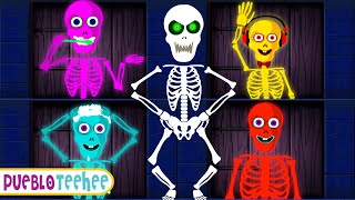 Aprende Colores Con Esqueletos | Canciones Divertidas De Halloween | Pueblo Teehee