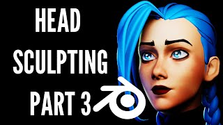 Blender beginner tutorial character head full workflow: sculpting, retopology, texturing ( Part 3 )