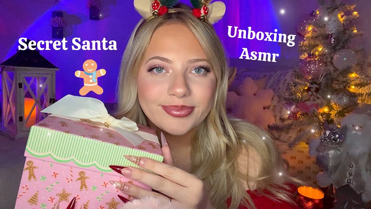 Asmr Secret Santa Unboxing 🎁✨ Tapping, Scratching, Crinkles