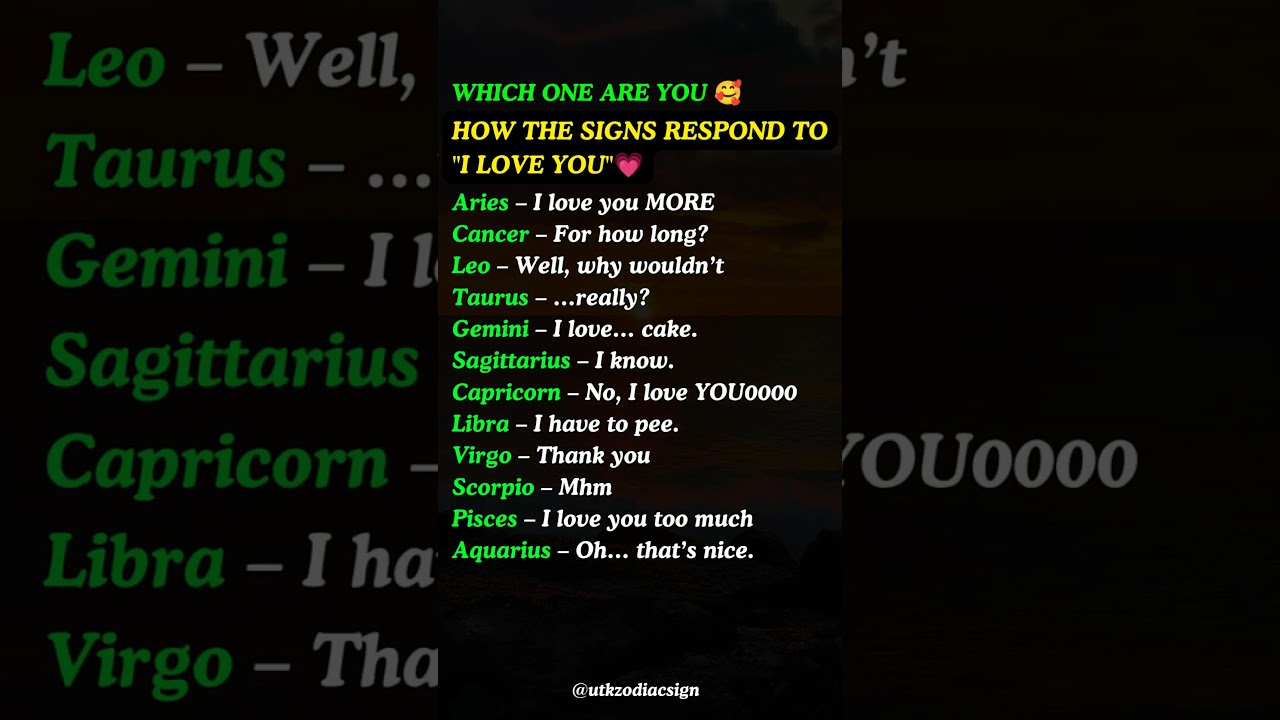 How Zodiac Signs Respond to “I Love You” 💗 | Which One Are You? #zodiac #zodiacsigns #astrology