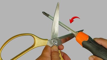 Razor sharp scissors with just a screwdriver. No tools, no hassle! Sharpen dull scissors yourself