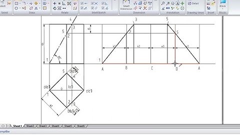 Development of Square prism from VTU question bank Engineering Visualization