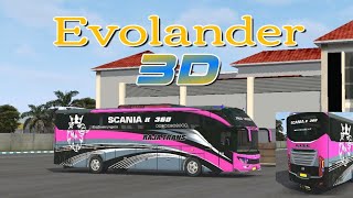 EFEK 3D SKIN EVOLANDER SRIKANDI SHD BUSSID, LIVERY RAJA TRANS PINK