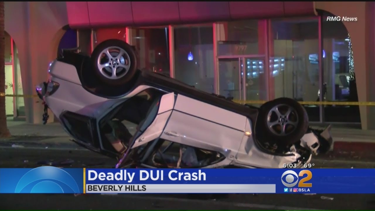 2 Dead, 4 Injured In Possible DUI Rollover Crash In Beverly Hills - YouTube