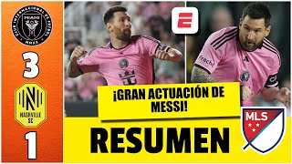 DOBLETE y ASISTENCIA de MESSI. INTER MIAMI goleó 3-1 vs Nashville y es líder de su Conferencia | MLS