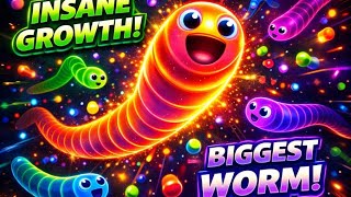 🐍 INSANE GROWTH in Worms Zone.io | BIGGEST WORM EVER! 👑 #Shorts #shortfeed #live