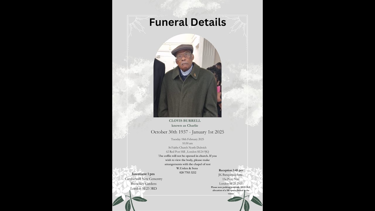 Clovis Burrell Funeral Service - YouTube