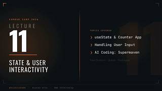 Building Interactivity: useState, User Inputs & Flexbox Division (Lecture 11)