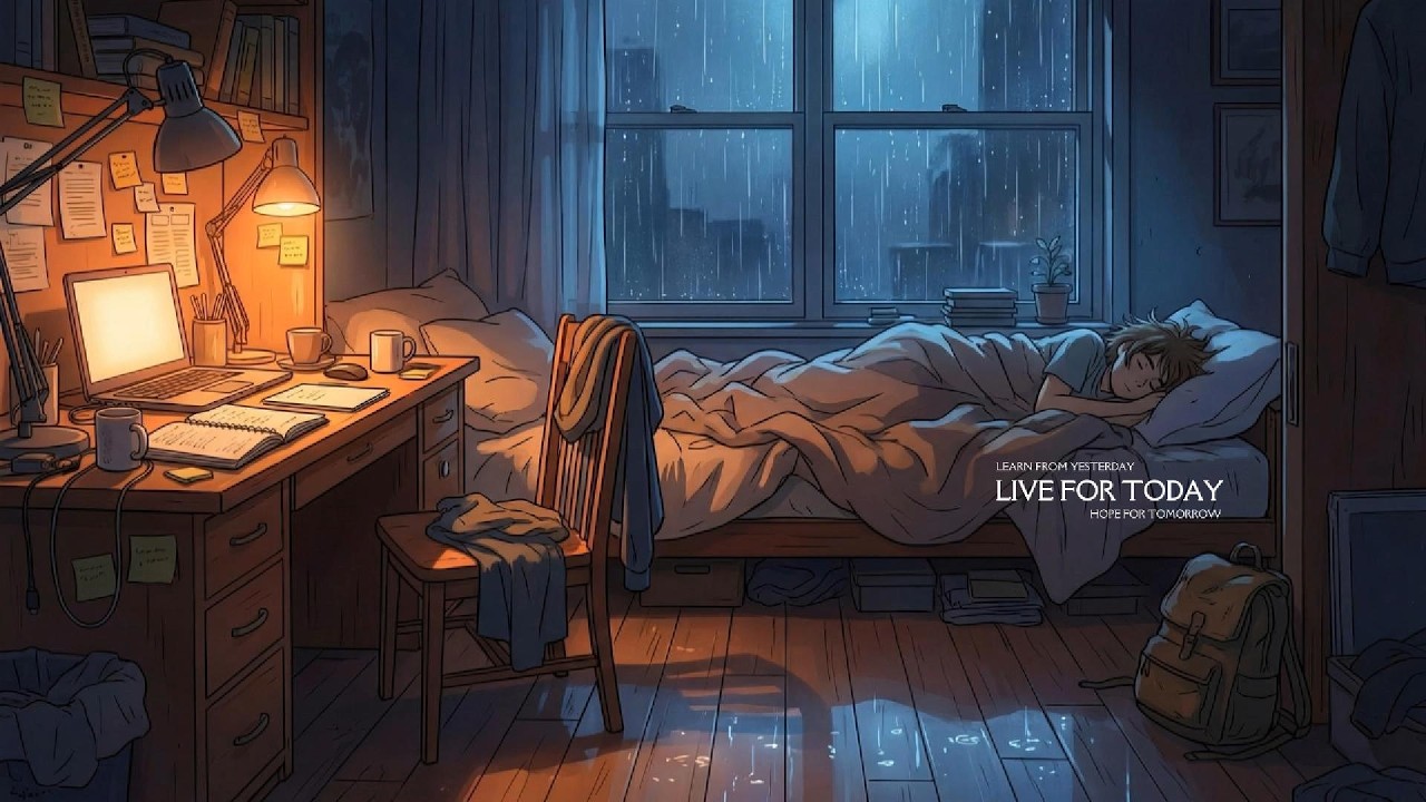🔴 LIVE Rain for Sleep & Night Relax | Cozy Night Lo-Fi Ambience