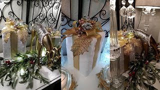 Dollar Tree DIY Christmas Decor 2021| DIY Lighted Gift Boxes| How to Create Glamorous Boxes.