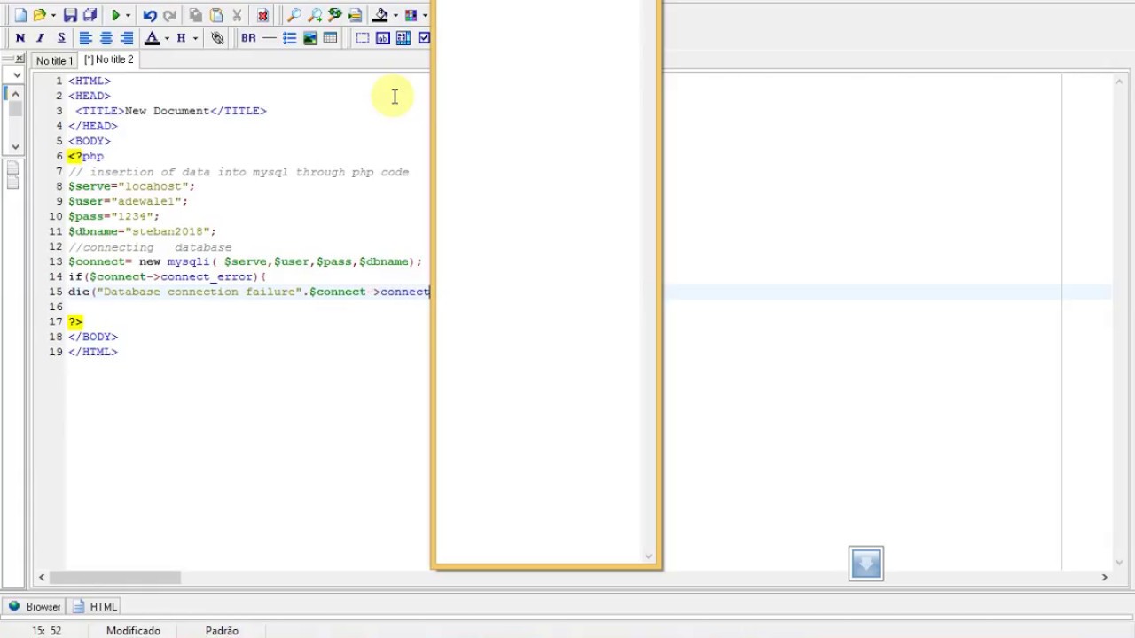 insertion of data into mysql php - YouTube