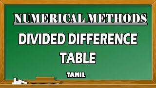 Divided Difference Table In Tamil | Numerical Methods In Tamil | Maths Board Tamil