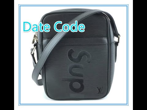 Date Code & Stamp] Louis Vuitton X Supreme Danube PM Black Epi