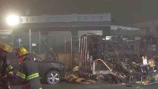 Person injured as flames tear through a trailer in Frankford