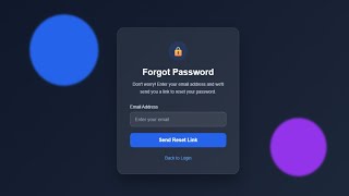 Forgot Password UI Design using HTML & CSS | Modern Responsive Form